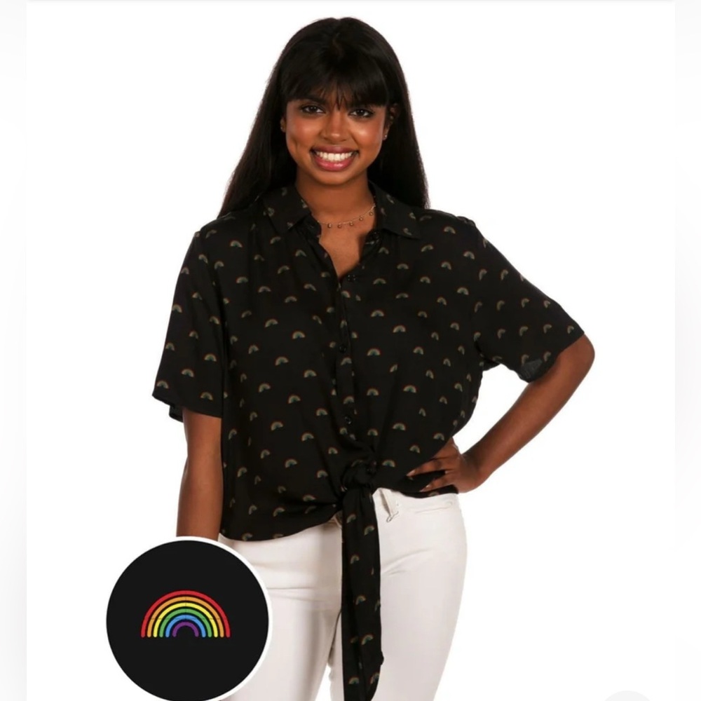 Tipsy Elves rainbow short sleeve blouse